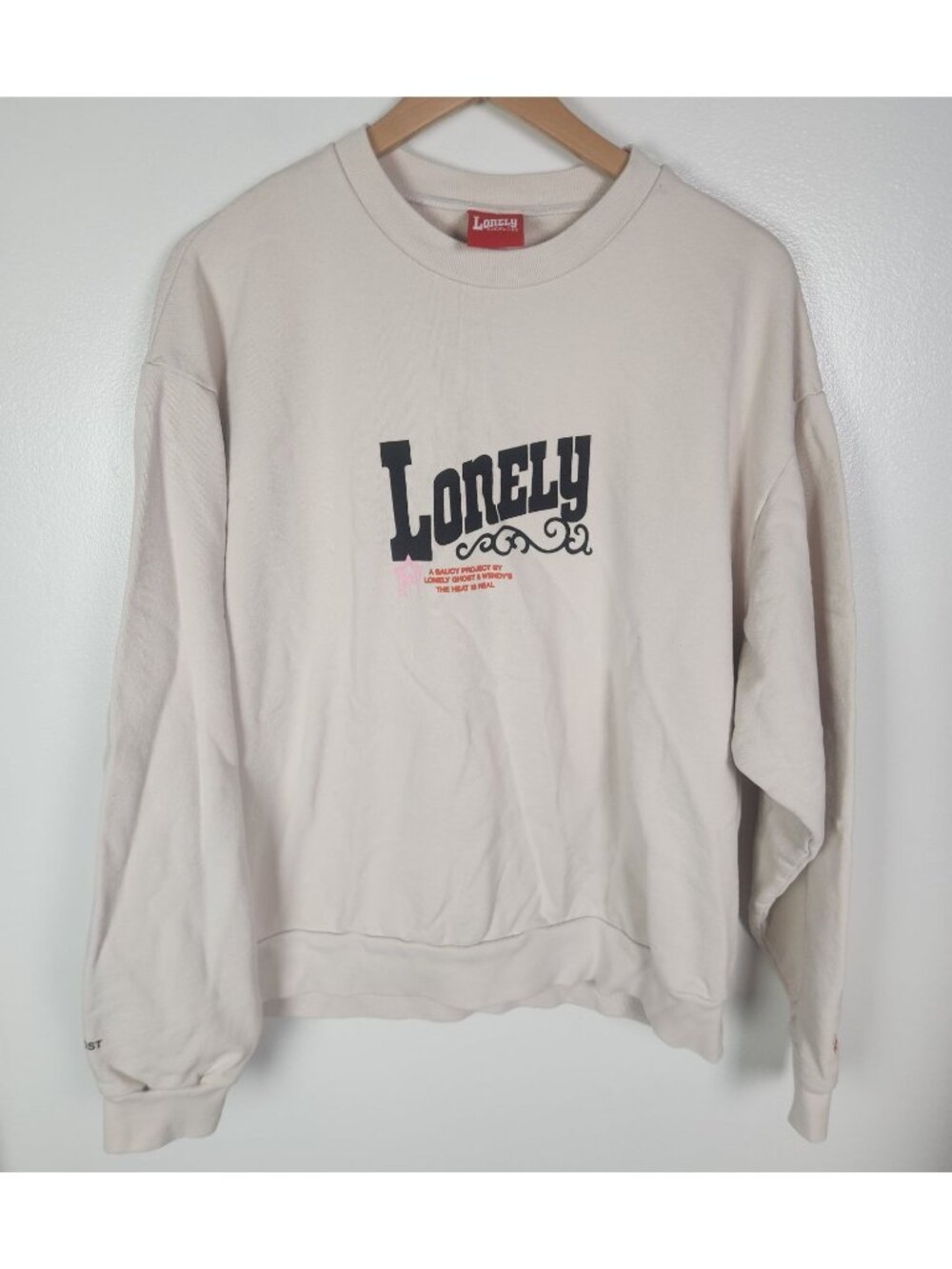 Lonely Women's Sz. L Ivory Got The Sauce! Sweatshirt